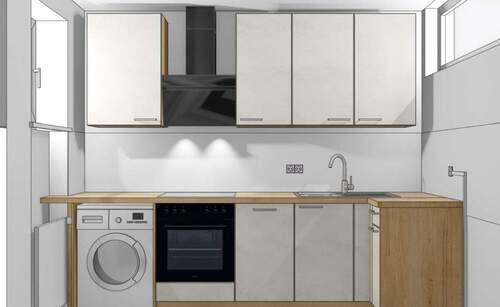 Küche - Etagenwohnung mit 46,10 m&sup2; in München zum Kaufen