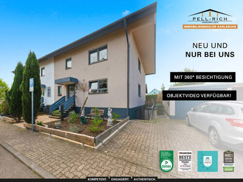 NEU&NUR bei PellRich Objekt 1023 - WOHLFÜHLOASE: Gepflegte Doppelhaushälfte in beliebter Wohnlage von Stutensee-Blankenloch mit Garage!