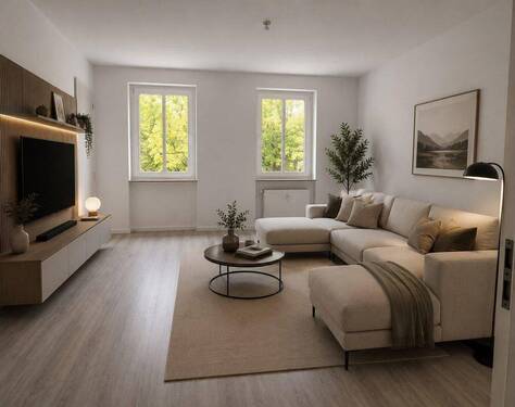 Wohnzimmer möbliert - 3 Zimmer Etagenwohnung zur Miete in Zeitz