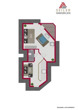 Dachstudio mit Balkon - 