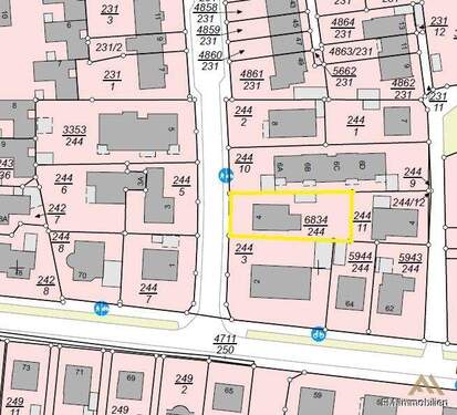 Ausschnitt aus der Liegenschaftskarte - 6 Zimmer Mehrfamilienhaus, Wohnhaus zum Kaufen in Oldenburg