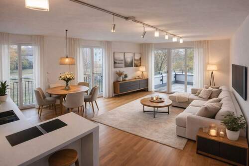 Wohn-/Esszimmer - 3 Zimmer Etagenwohnung in München