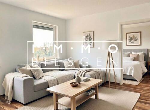 Wohnzimmer virtuell eingerichtet - Etagenwohnung mit 60,00 m&sup2; in Mülheim an der Ruhr zur Miete