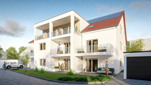 Südwestansicht - 4 Zimmer Etagenwohnung zum Kaufen in Krumbach
