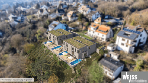 Drohnenansicht - Doppelhaushälfte mit 211,00 m&sup2; in Höchberg zum Kaufen