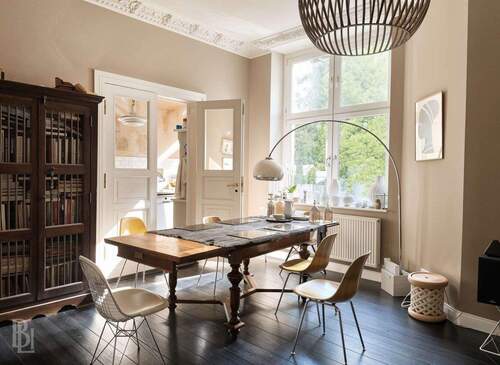 Essbereich - 4-Zimmer-Wohnung in begehrter Kiezlage- Bel Étage im Kollwitzkiez