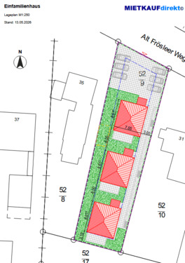 Lageplan - Einfamilienhaus mit 100,00 m&sup2; in Harrislee zum Kaufen