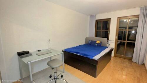 Schlafzimmer anders möbliert mit Zugang Terrasse - 