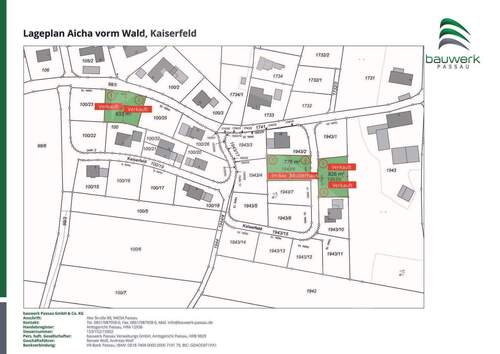 Lageplan Grundstücke - 