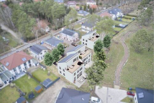 Visualisierung - Bauträger gesucht: Grundstück in Bestensee für modernes Einfamilienhaus und zwei Doppelhaushälften