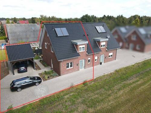 Luftaufnahme - Zuhause am Splitting in Papenburg- Attraktive Doppelhaushälfte!