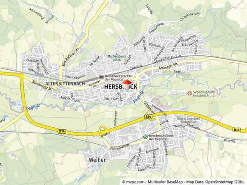 Geolyzer Kartenausschnitt - 7 Zimmer Mehrfamilienhaus, Wohnhaus in Hersbruck