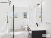 Modernes Tageslichtbad mit bodengleicher Dusche - 