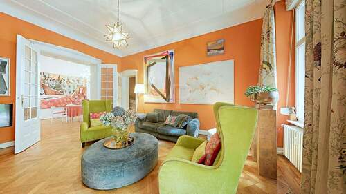 Wohnzimmer - 4 Zimmer Etagenwohnung zum Kaufen in Berlin