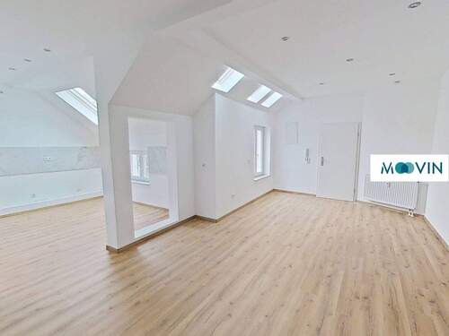 Ansicht II: Wohn- und Esszimmer mit offenem Küchenbereich - 3 Zimmer Etagenwohnung in Essen