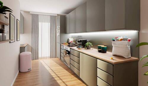 In der offenen Wohnküche bereiten Sie köstliche Ma - 2 Zimmer Etagenwohnung in Düsseldorf