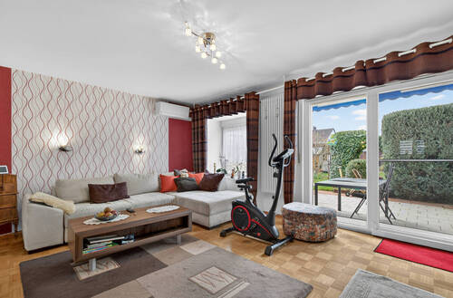 Wohnzimmer - Reihenmittelhaus mit 122,00 m&sup2; in Karlsruhe / Grünwinkel zum Kaufen