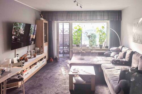 Wohnzimmer Blick Terrasse - Reihenmittelhaus mit 61,30 m&sup2; in Hamburg zum Kaufen
