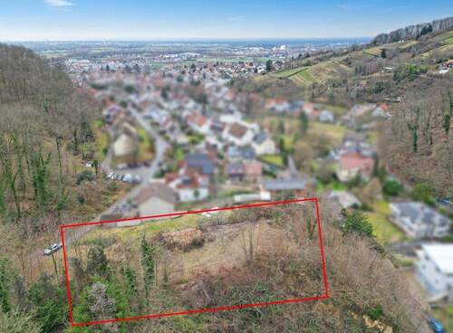 Luftaufnahme mit Blick nach Westen in die Rheinebene - Grundstück zum Kaufen in Weinheim / Hohensachsen