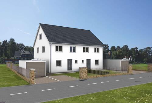 DH Janic 38 Feucht Straße hinten Eingang Giebel.jp - 5 Zimmer Doppelhaushälfte in Feucht