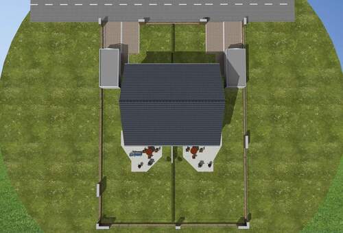 DH Janic 38 Feucht Straße hinten Draufsicht.jpg - Doppelhaushälfte mit 144,00 m&sup2; in Feucht zum Kaufen
