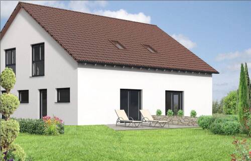Ansicht1 - Neubau-Doppelhaushälfte mit 4 Zimmern in Althengstett (Erstbezug)