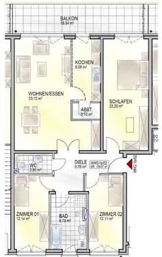 whg02-1b - Etagenwohnung mit 129,70 m&sup2; in Remich zum Kaufen