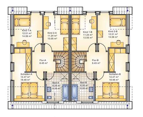 Dachgeschoss - 4 Zimmer Doppelhaushälfte in Apen / Augustfehn