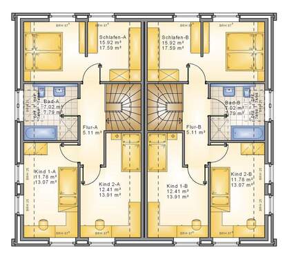 Dachgeschoss - Doppelhaushälfte mit 121,00 m&sup2; in Apen / Augustfehn zum Kaufen