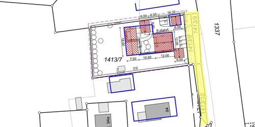 Plan mit Makierung Flächen - 