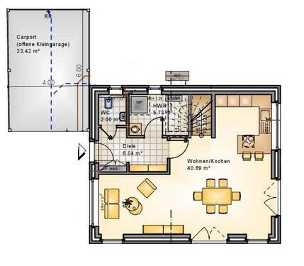 Erdgeschoss - 4 Zimmer Einfamilienhaus in Oldenburg / Alexandersfeld