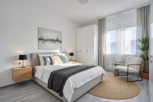 Schlafzimmer mit Möbel - 