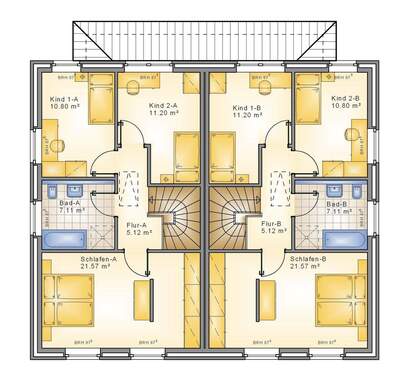 Dachgeschoss - 4 Zimmer Doppelhaushälfte in Apen / Augustfehn