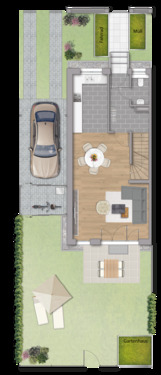 Erdgeschoss - 4 Zimmer Reihenendhaus in Langen