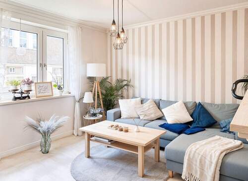 Wohnzimmer - KI-Homestaging - 3 Zimmer Etagenwohnung zum Kaufen in Kiel