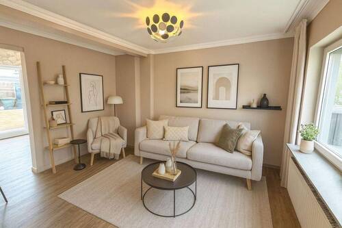 Wohnzimmer (virtuell) - 3 Zimmer Etagenwohnung in Kassel