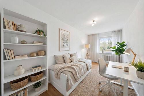 Arbeitszimmer virtuell möbliert - 