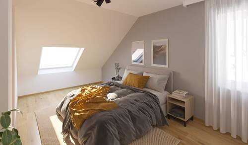 Helles und komfortables Schlafzimmer - 