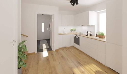 Die offene Wohnküche lädt zum gemeinsamen Kochen e - 5 Zimmer Reihenendhaus in Zossen