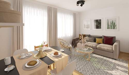 Lichtdurchfluteter Wohnbereich dank bodentiefer Fe - Reihenendhaus mit 109,90 m&sup2; in Zossen zum Kaufen