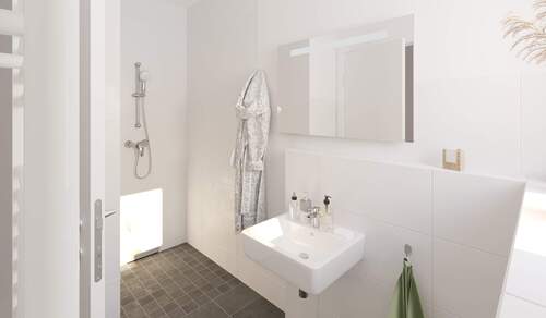 Modern gefliestes Duschbad - 