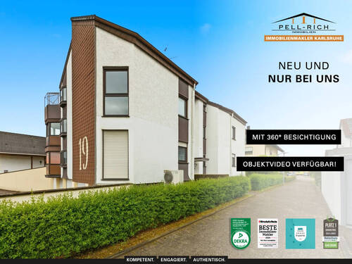 NEU&NUR bei PellRich Objekt 1016 - FABELHAFT: Bezugsfreie Eigentumswohnung mit Balkon und TG-Stellplatz in Stutensee-Blankenloch