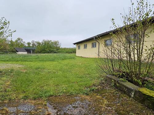Scheune und Grundstueckssicht.jpg - Mehrfamilienhaus, Wohnhaus mit 187,90 m&sup2; in Oberdachstetten zum Kaufen