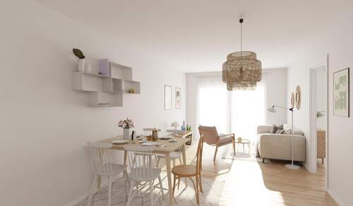 Lichtdurchfluteter Wohnbereich dank bodentiefer Fenster - 2 Zimmer Etagenwohnung in Germersheim