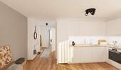 Die offene Wohnküche lädt zum gemeinsamen Kochen ein - Etagenwohnung mit 60,70 m² in Hattingen zum Kaufen