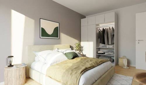 Visualisierung des Schlafzimmers der Eigentumswohnung - 2 Zimmer Etagenwohnung in Göhren