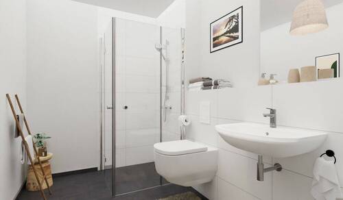 Visualisierung des Badezimmers der Eigentumswohnung - Etagenwohnung mit 56,40 m&sup2; in Göhren zum Kaufen