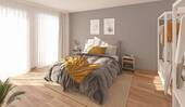 Helles und komfortables Schlafzimmer mit direktem - 2 Zimmer Etagenwohnung in Hattingen
