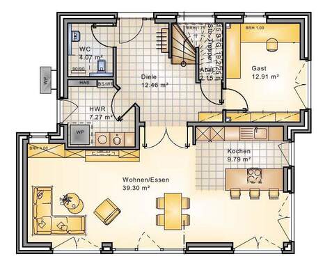 Erdgeschoss - 6 Zimmer Einfamilienhaus in Oldenburg / Wechloy
