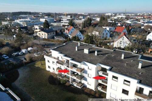 Drohnenansicht - Südseite - 3 Zimmer Etagenwohnung zum Kaufen in Landsberg am Lech